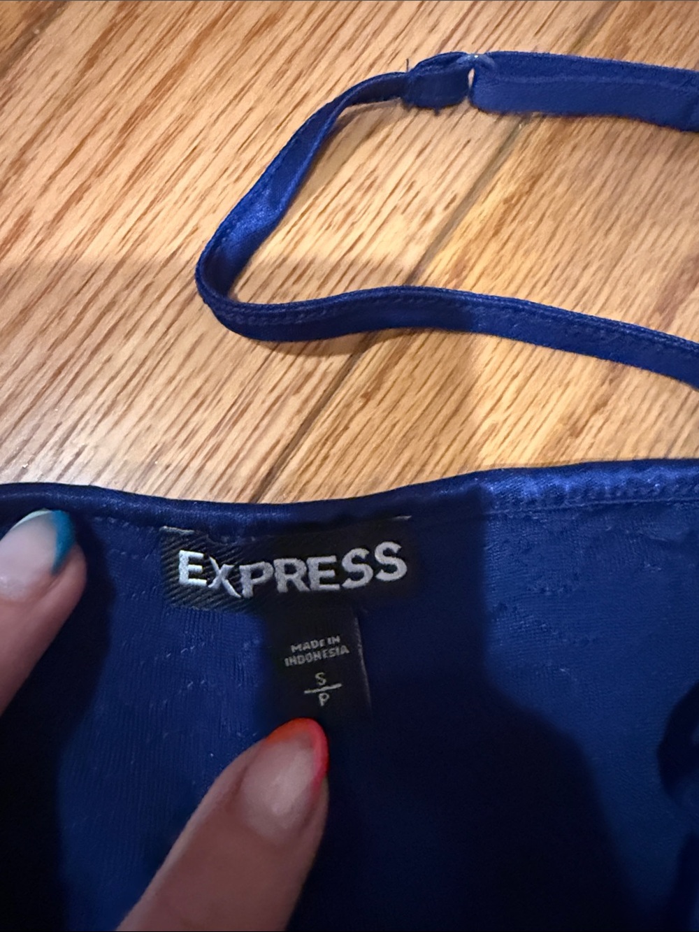 Express Royal Blue Sequin Cami Tank - Picture 2 of 4